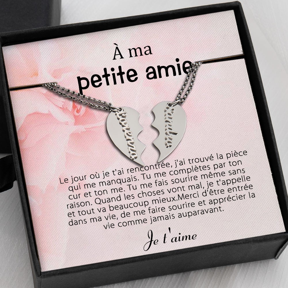 À ma petite amie Collier Prénom Couple Personnalisé Cadeau Saint Valentin