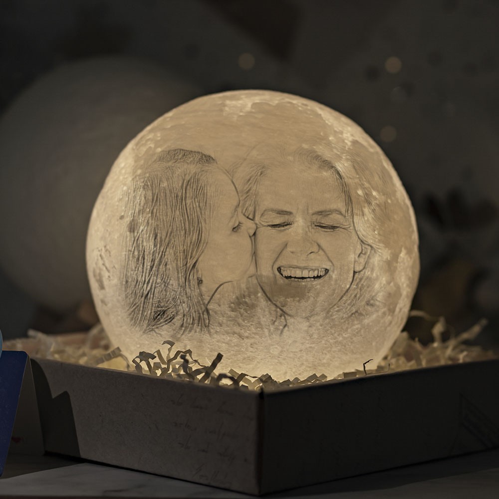 Lampe de lune personnalisée 3D Photo Moonlight Touch Décoration de maison de famille de Noël