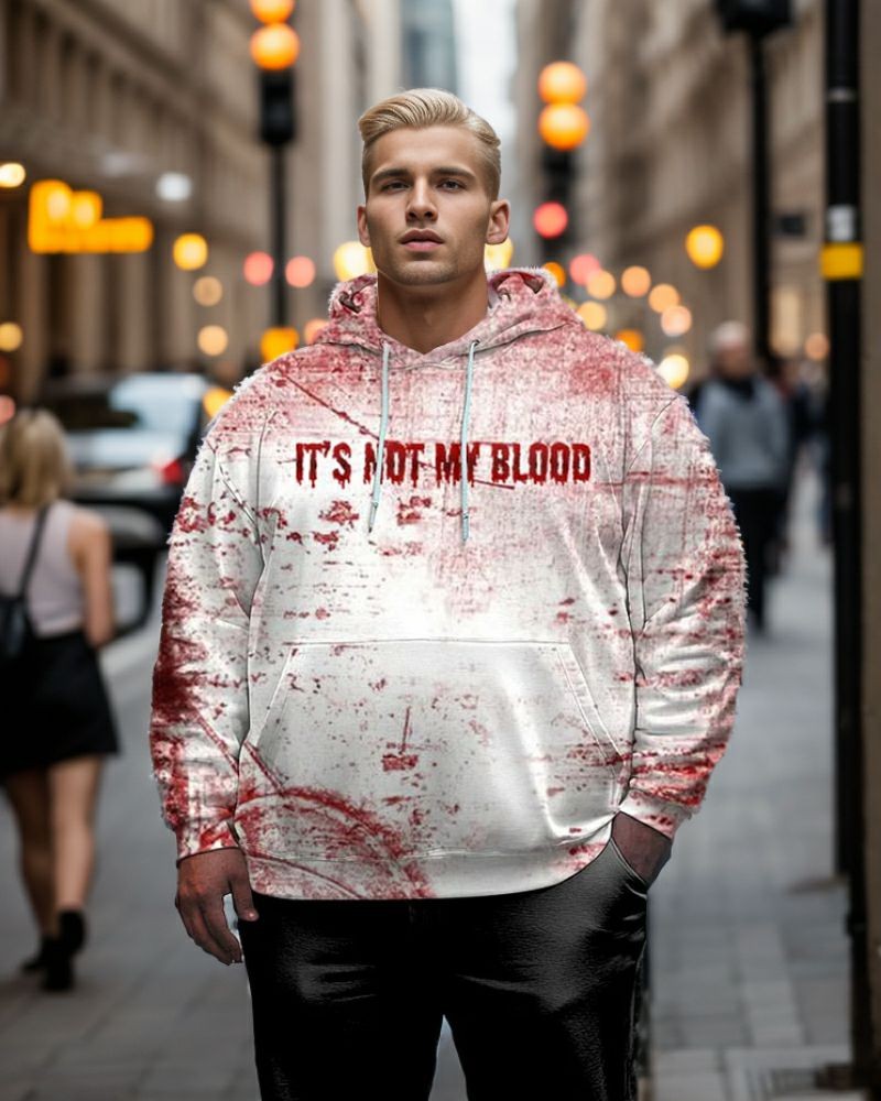 Sweat à capuche grande taille pour homme It's Not My Blood