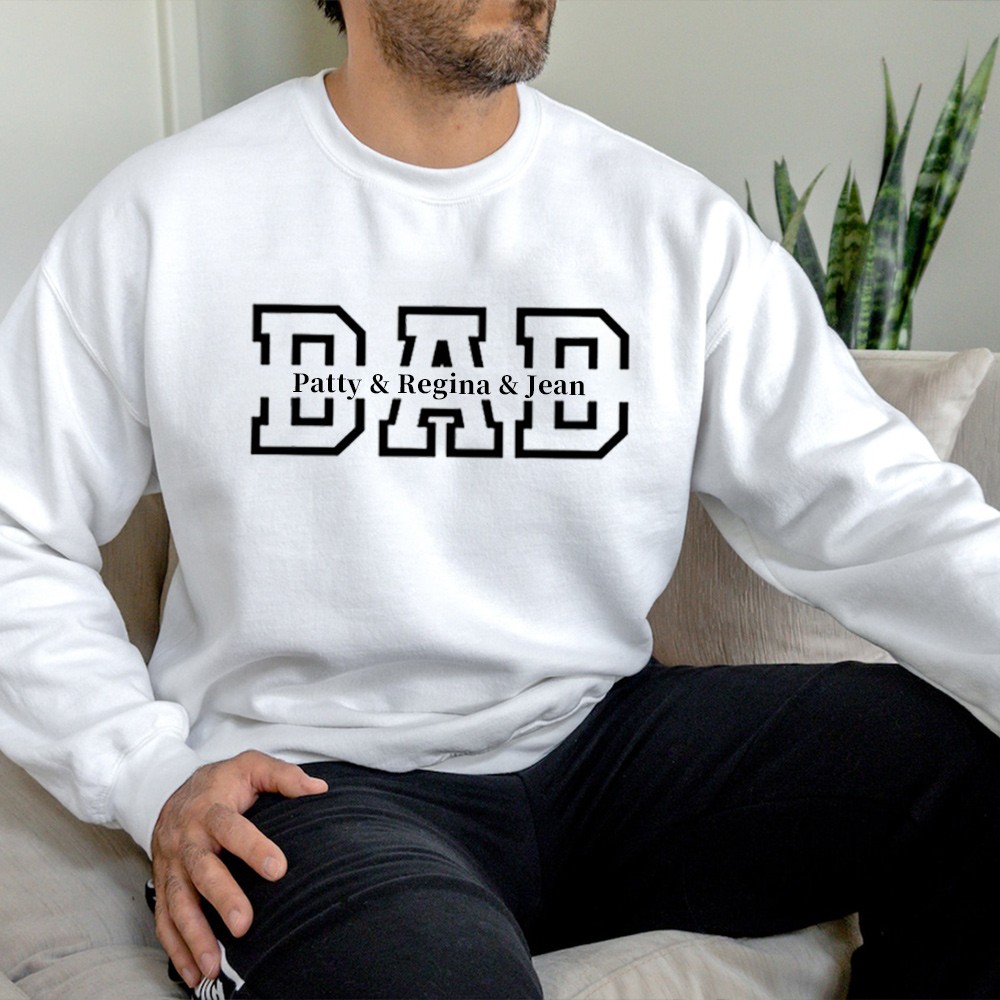 Sweat à capuche papa personnalisé avec noms d'enfants pour cadeau de fête des pères