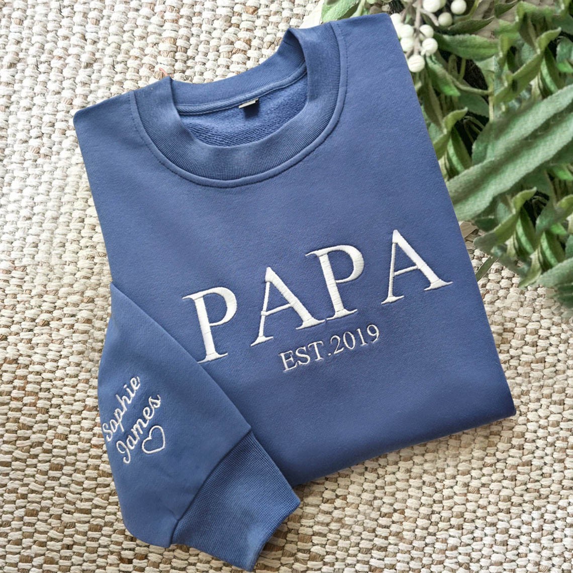 Sweat à capuche personnalisé brodé Papa avec les noms des enfants pour cadeau de fête des pères
