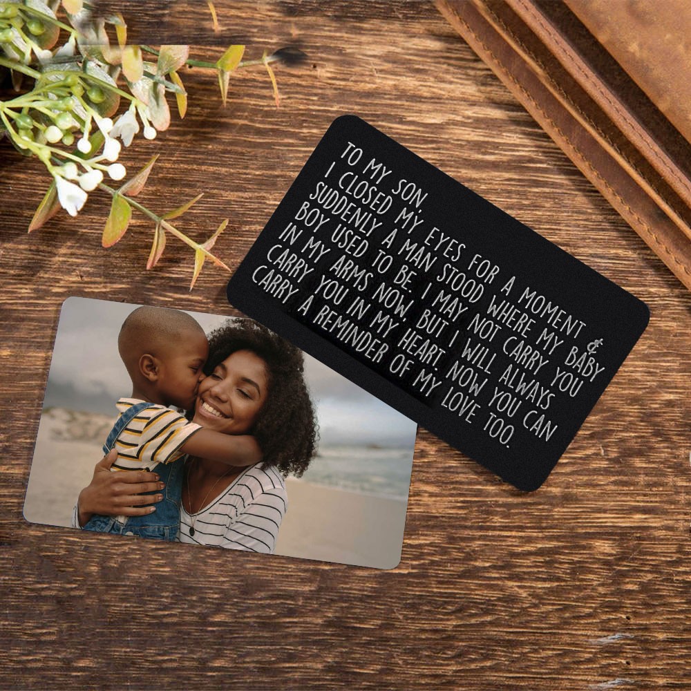 Rosefeels portefeuille en métal personnalisé carte photo note d'amour cadeau d'anniversaire pour maman