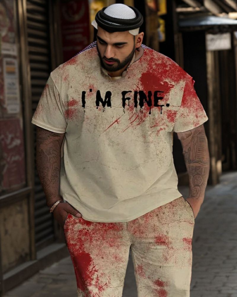 T-shirt à manches courtes I Am Fine grande taille pour hommes