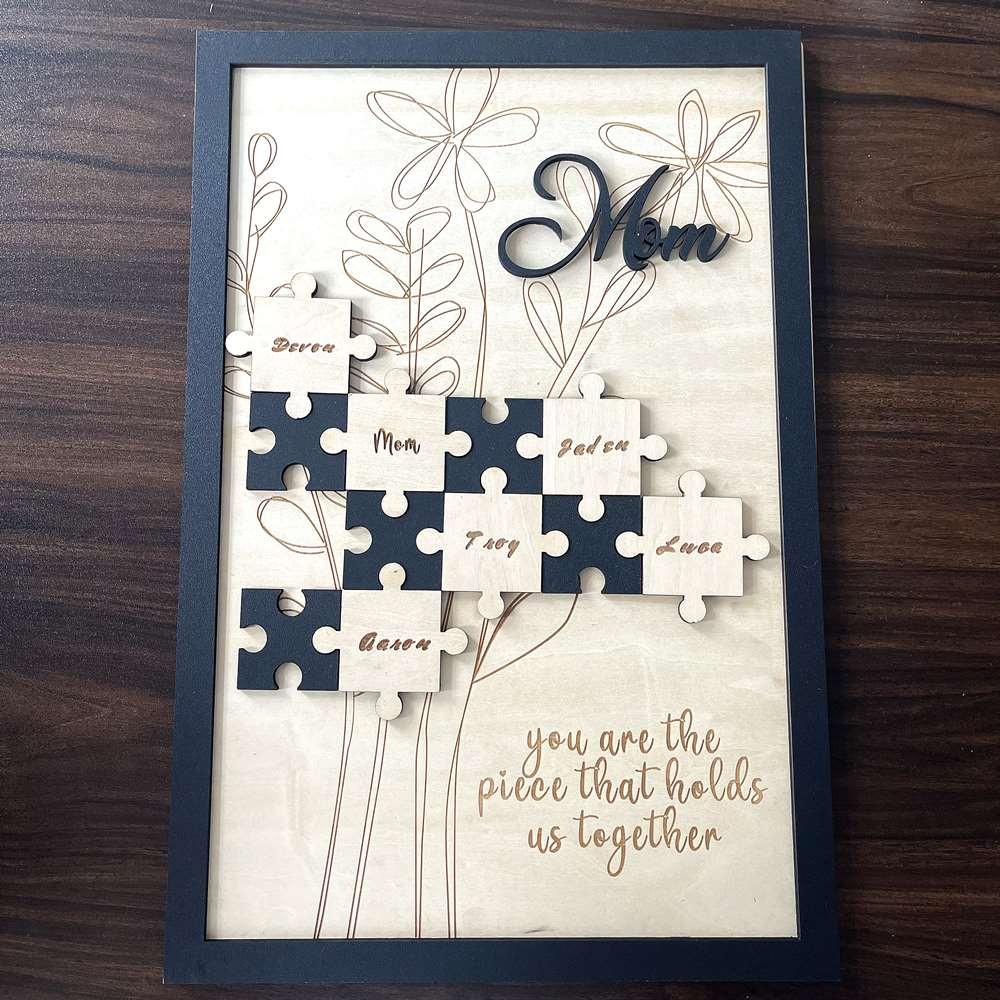 Personalized Mom You Are The Piece That Holds Us Together 1-20 Puzzles Pieces Name Sign Wall Decor For Mother's Day