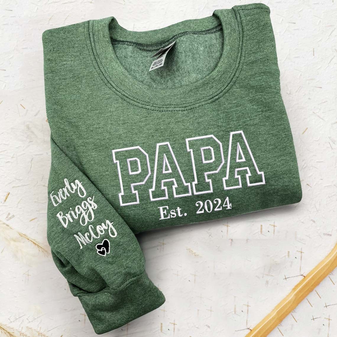 Sweat à capuche personnalisé brodé Papa avec les noms des enfants pour cadeau de fête des pères