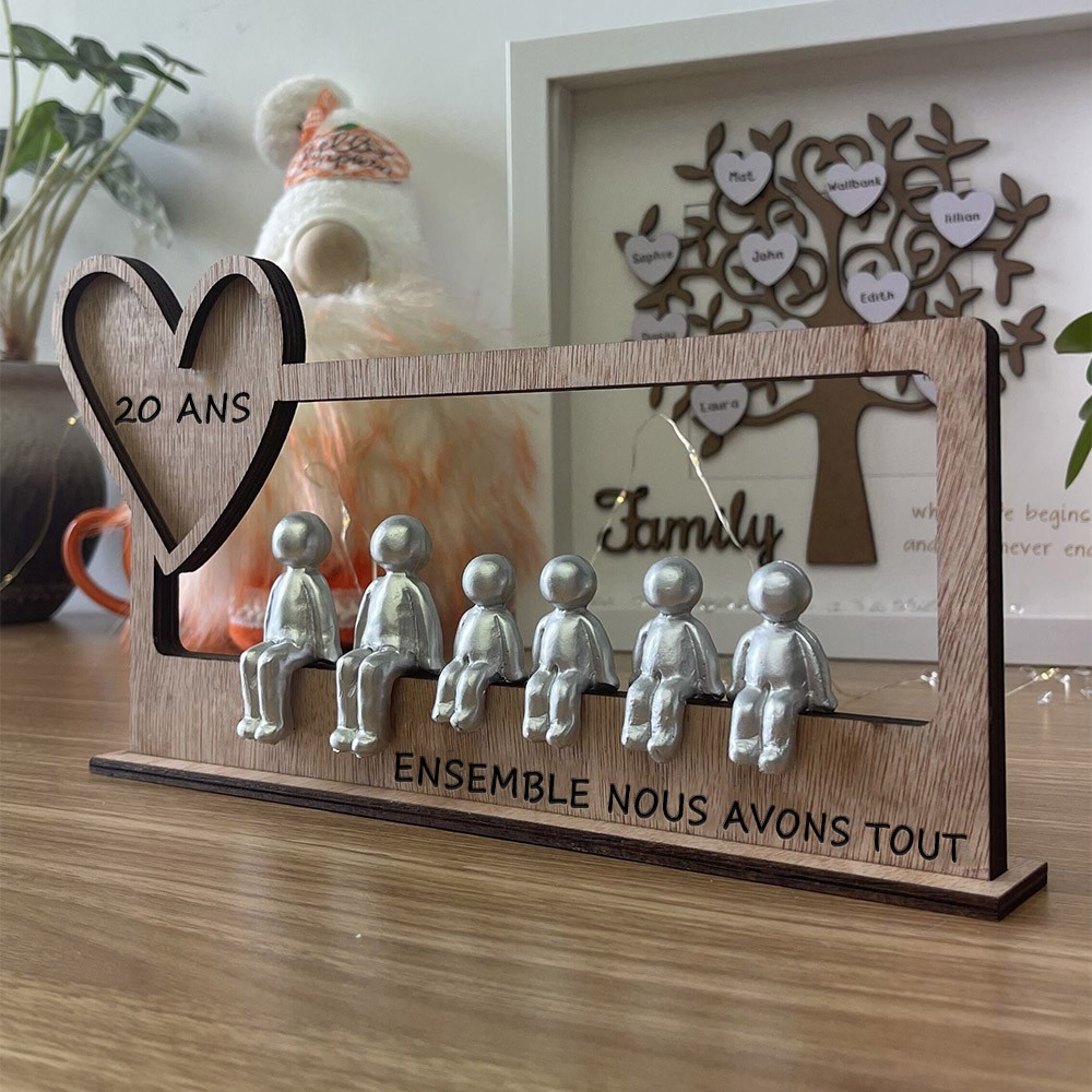 20 ans d'expérience nous l'avons tous figurines sculptées personnalisées cadeau de Noël pour 20e anniversaire