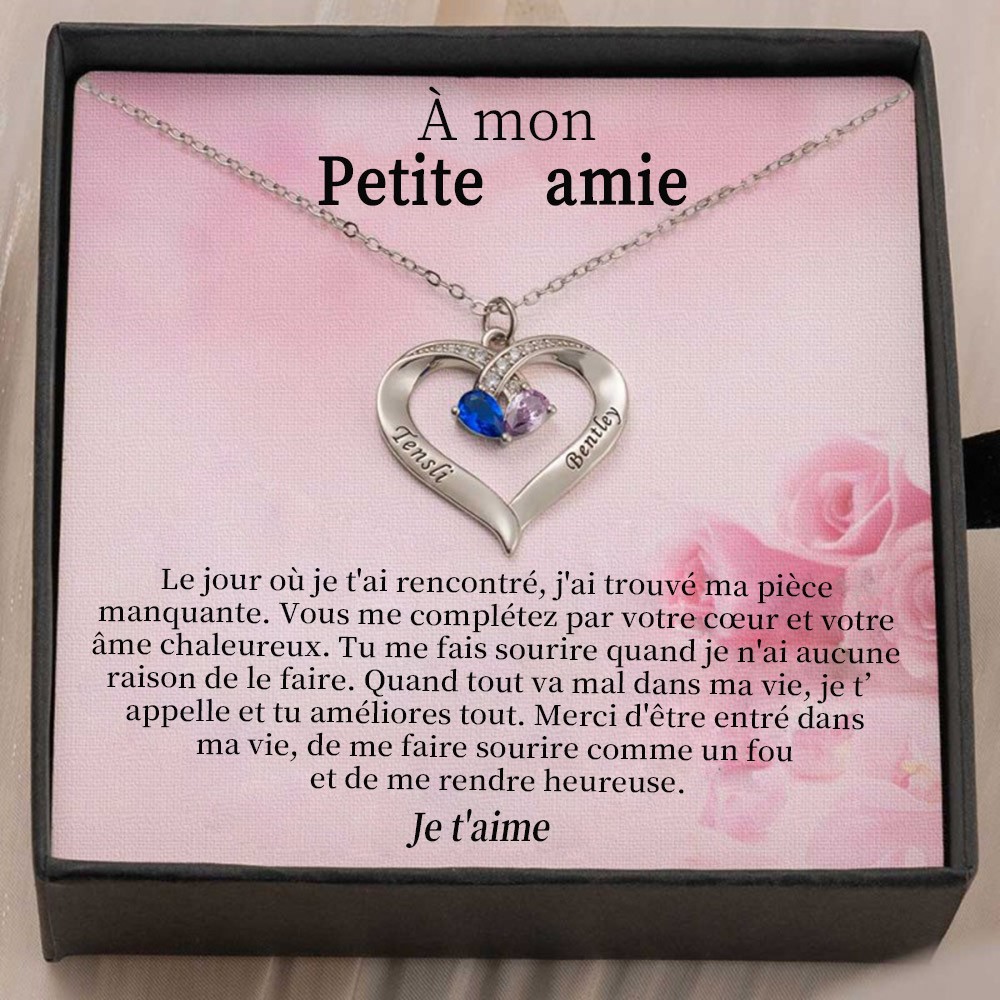 À mon Petite amie, collier, idées cadeaux pour son anniversaire, la Saint-Valentin