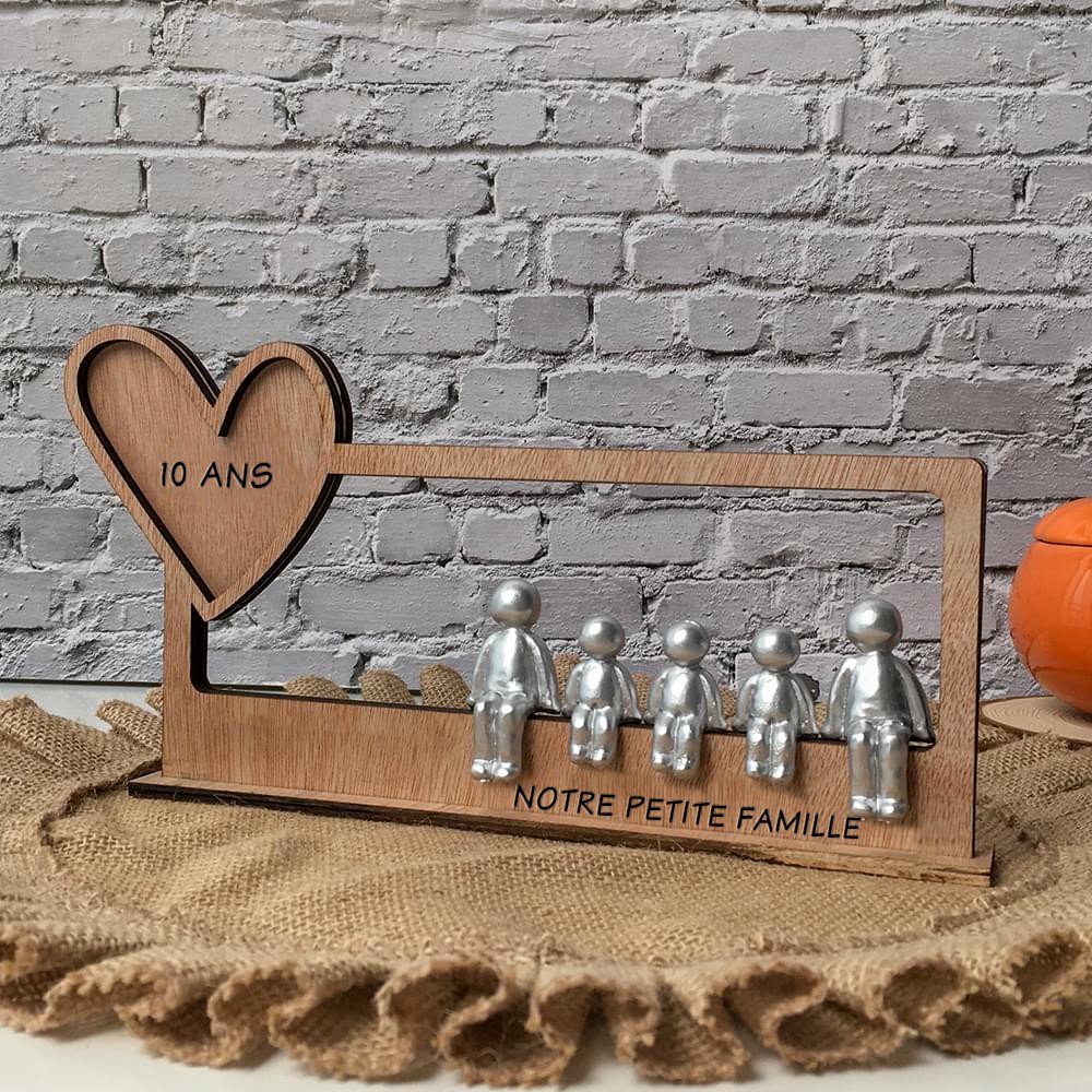 Cadeau personnalisé de famille de figurines de sculpture pour l'anniversaire de Noël