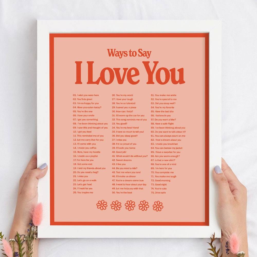 Ways To Say I Love You Wooden Sign Frame Wall Art Decor