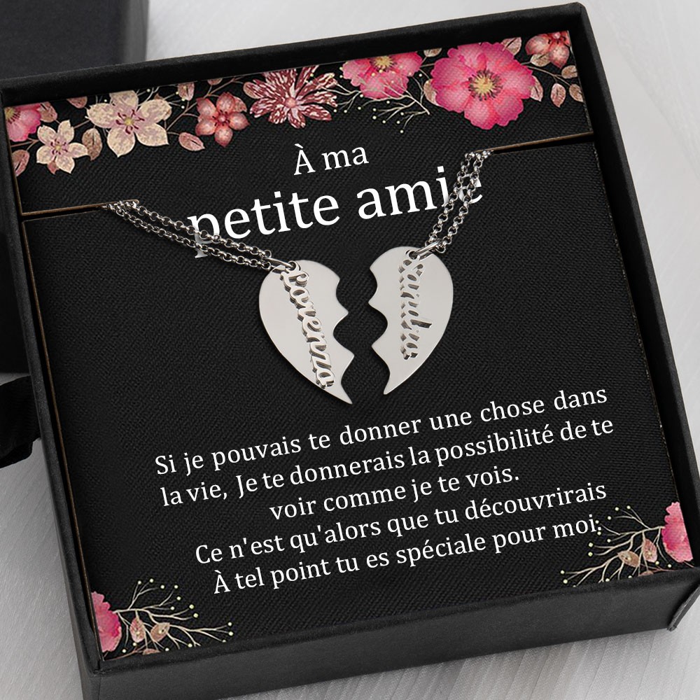 À ma petite amie Collier Prénom Couple Personnalisé Cadeau Saint Valentin