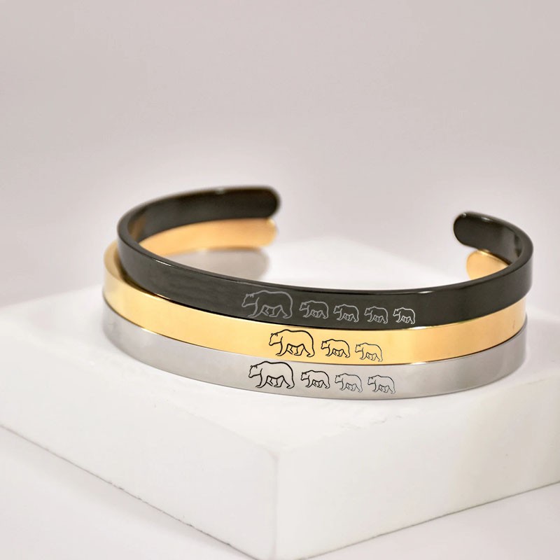 Rosefeels Bracelet Personnalisé Maman Ours pour Maman Grand-Mère