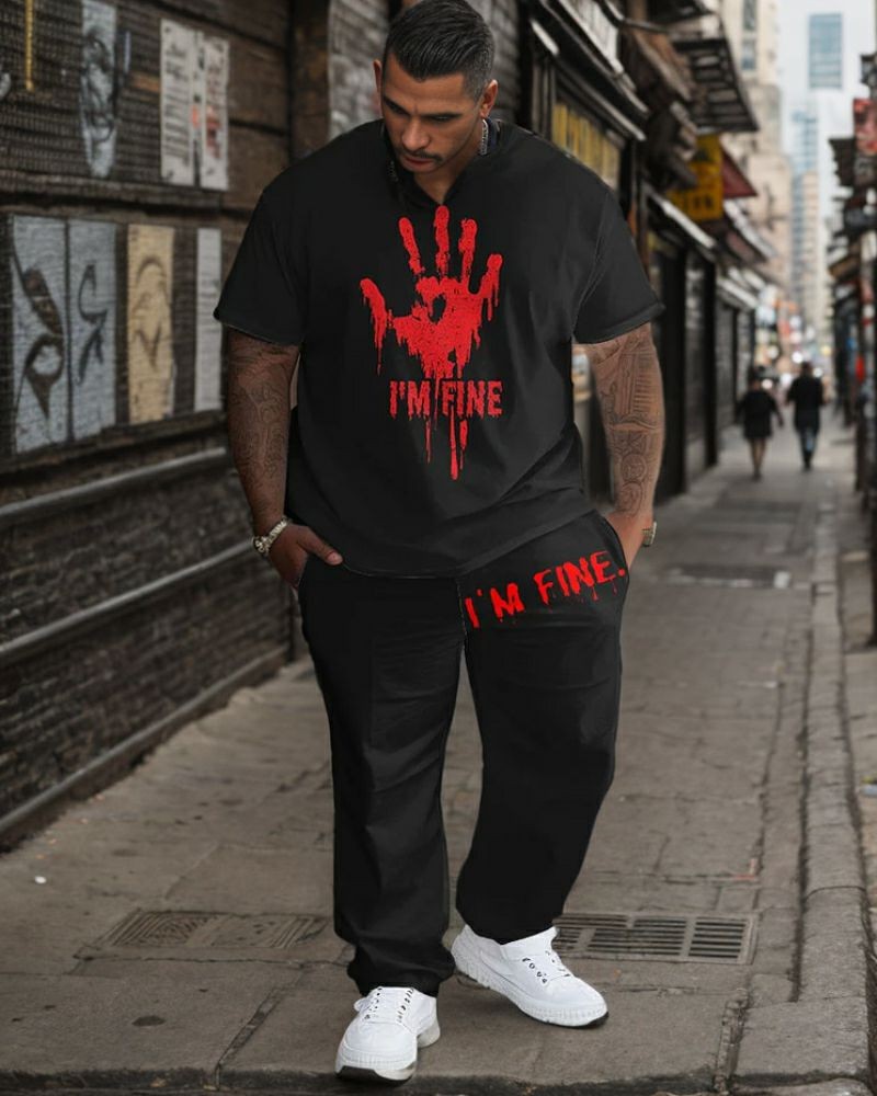 T-shirt à manches courtes I Am Fine grande taille pour hommes