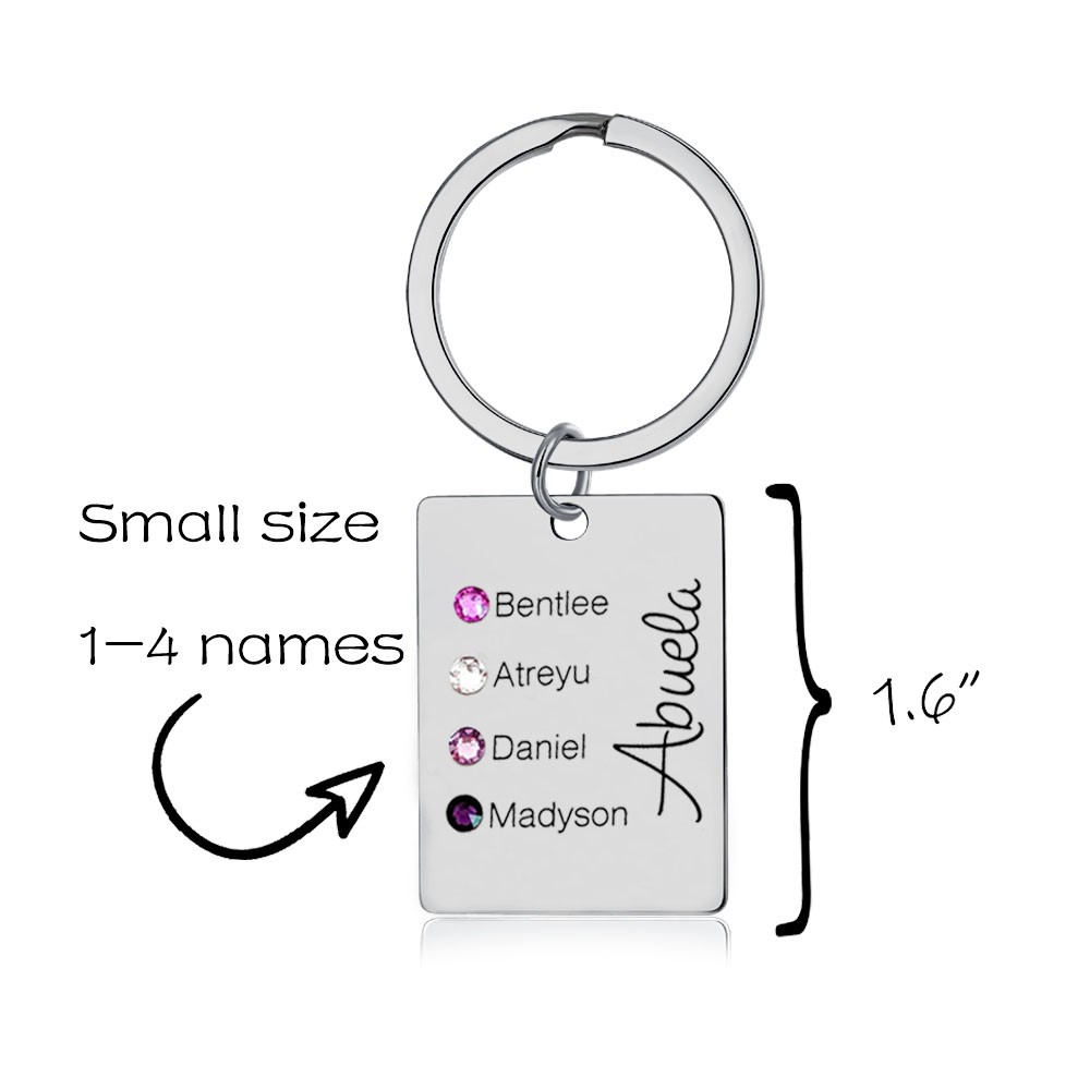 1-5 noms de gravure personnalisés avec porte-clés cadeau de naissance pour la fête des mères