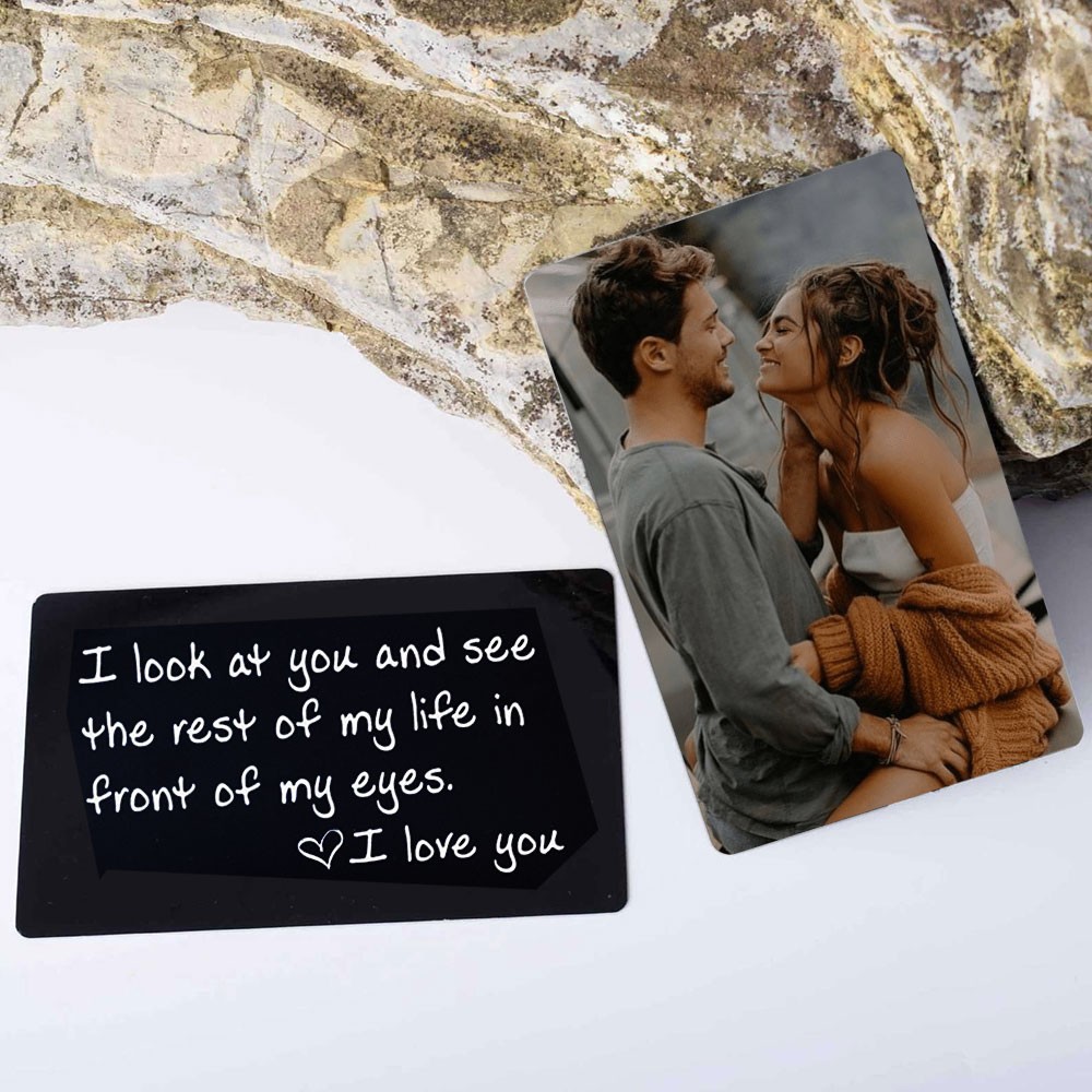 Rosefeels portefeuille en métal personnalisé carte photo note d'amour anniversaire cadeau de Saint Valentin