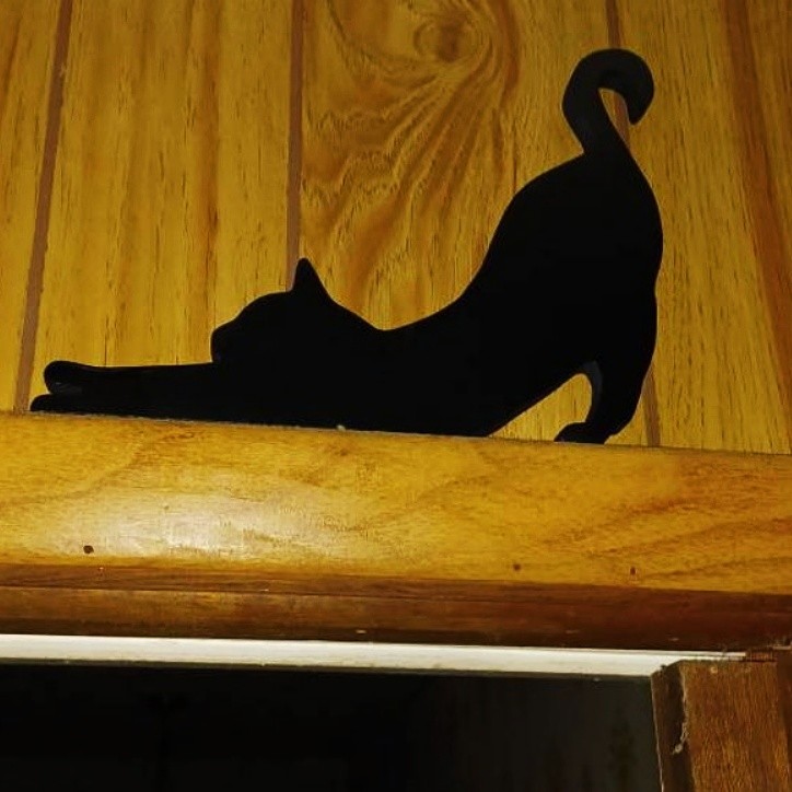 Pancarte D'angle de porte fantôme de chat noir d'Halloween