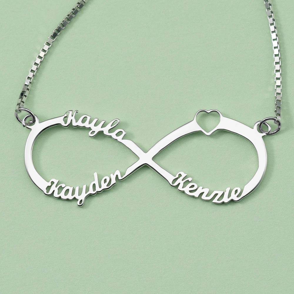 Collier Prénom Infini Personnalisé avec 1 à 8 Prénoms