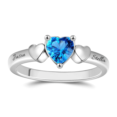 Bague de promesse de naissance personnalisée en argent sterling S925 pour elle