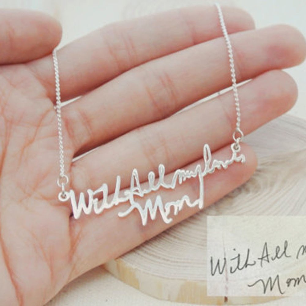 Collier d'écriture personnalisée en argent S925