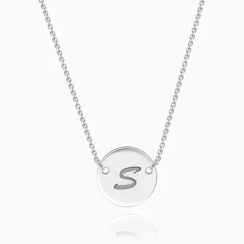 Collier initial gravé de pièce