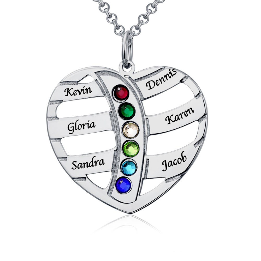 Collier de pierre de naissance de mamans avec 1-6 enfants nom