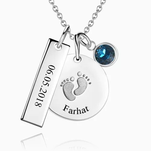 Collier Charm Pieds de Bébé