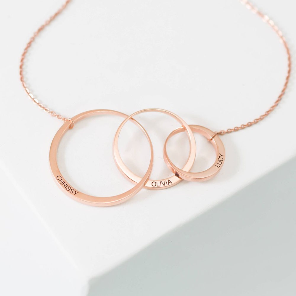 Personalized Generation Necklace | Three Link Family Necklace | Mother Gift