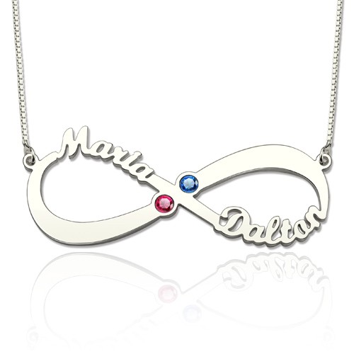 Collier Prénom Infini avec Pierres de Naissance