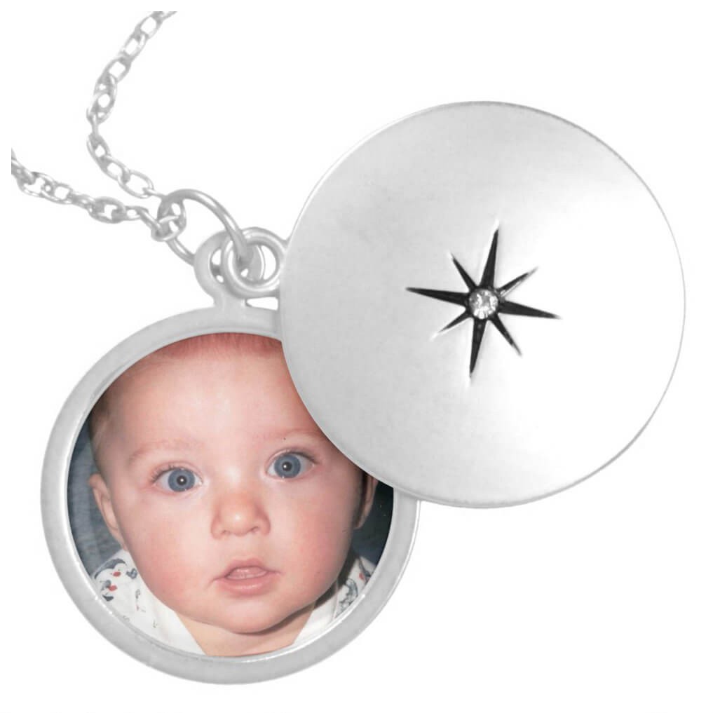 Médaillon photo rond argent personnalisé