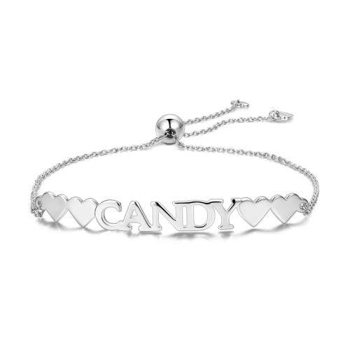 Bracelet Prénom Personnalisé Argent Longueur Réglable