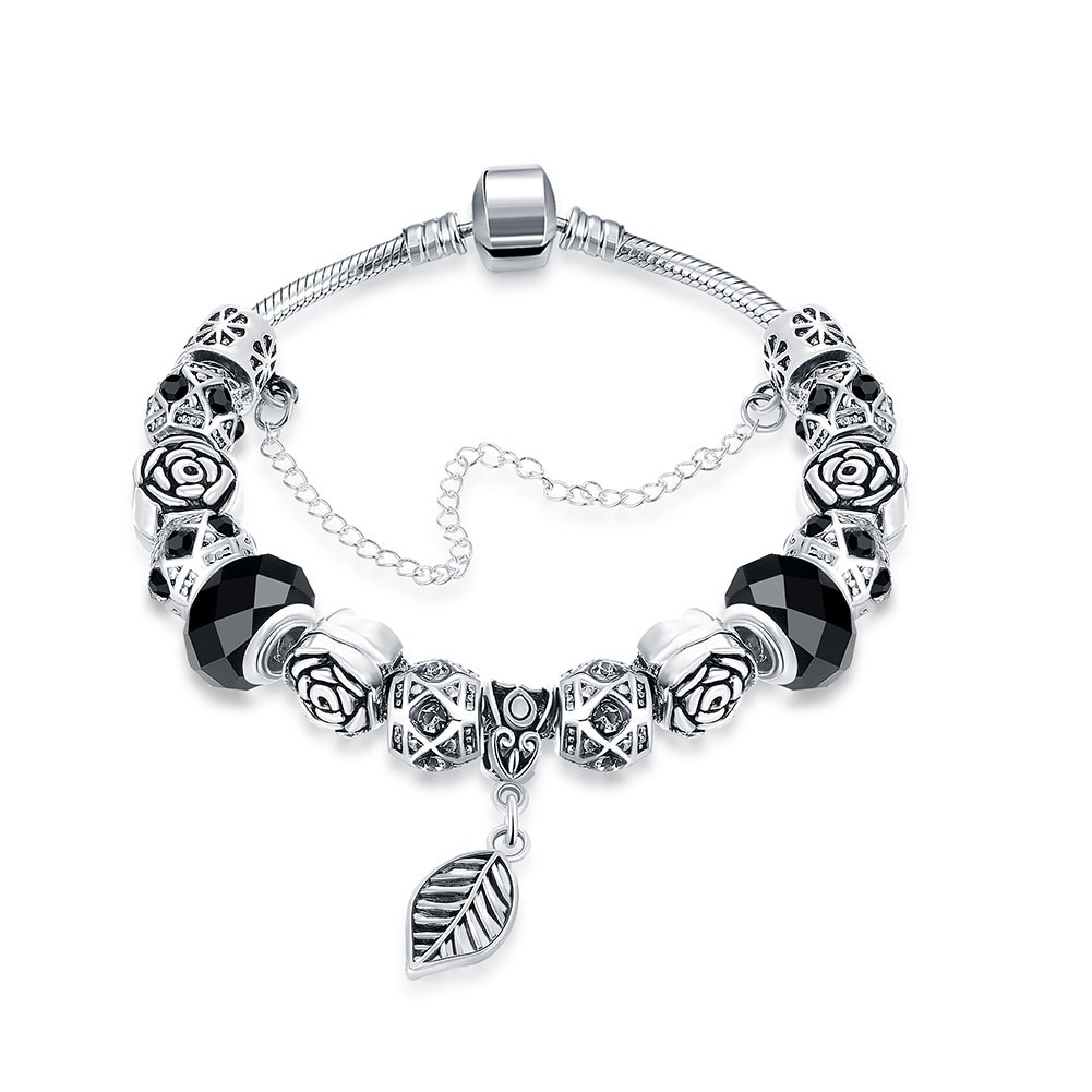 Bracelet Feuille Noire