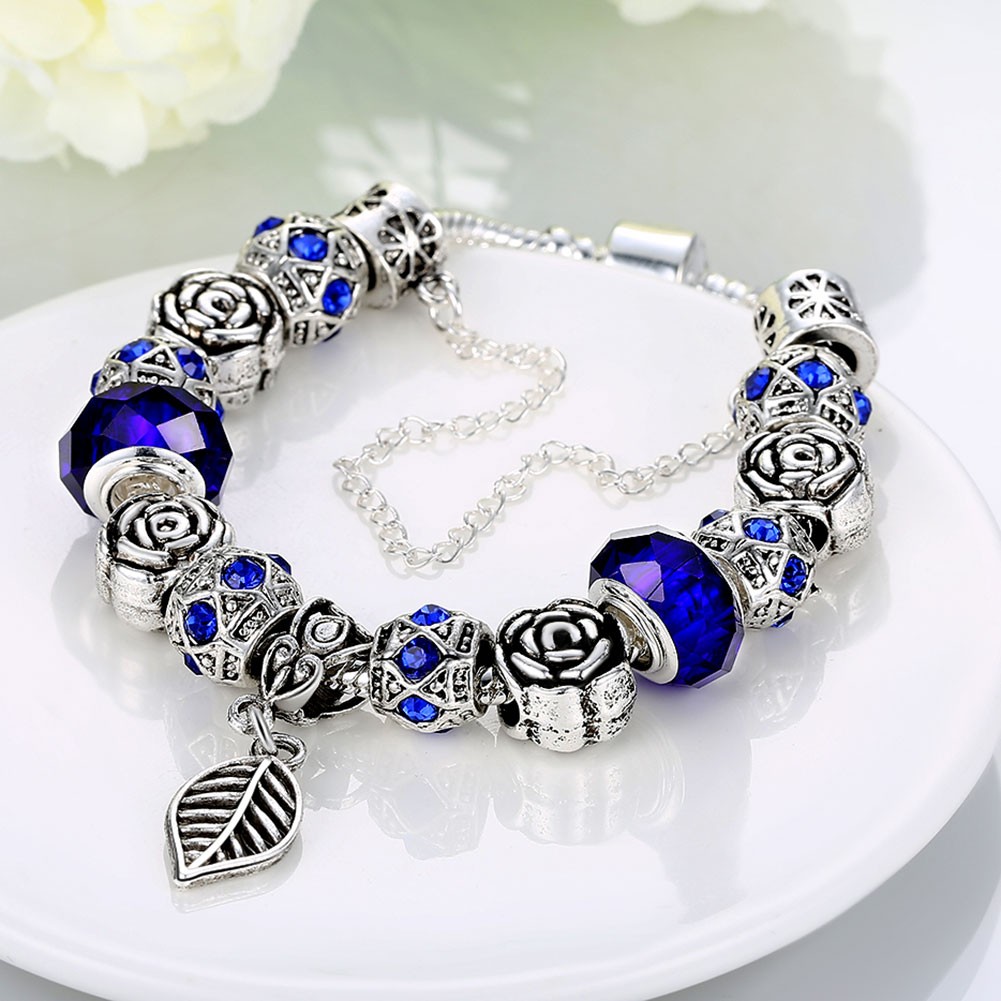 Bracelet Feuille Bleue