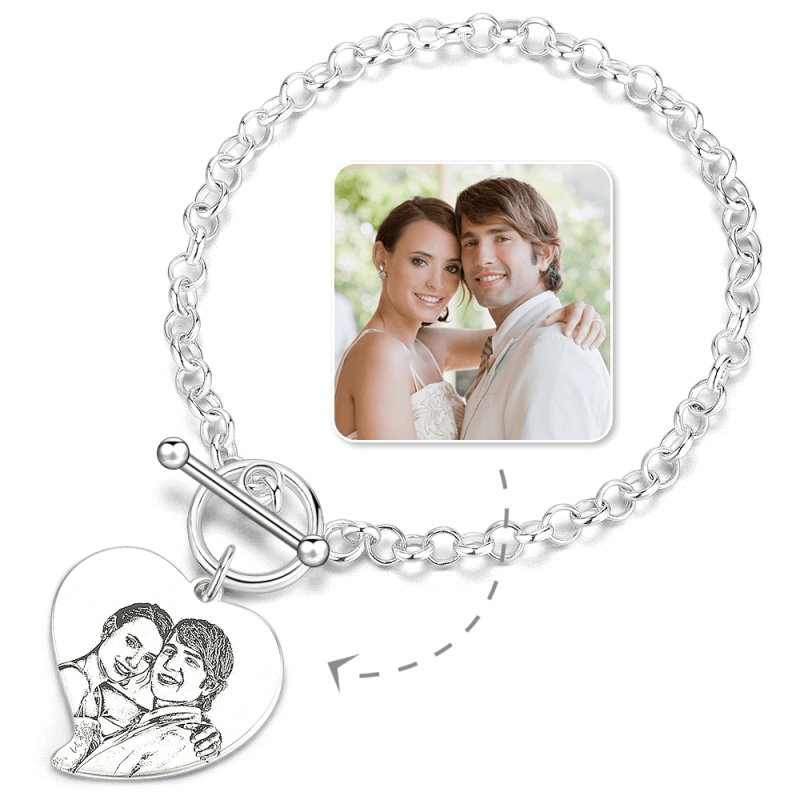 Bracelet Tag gravé photo avec gravure
