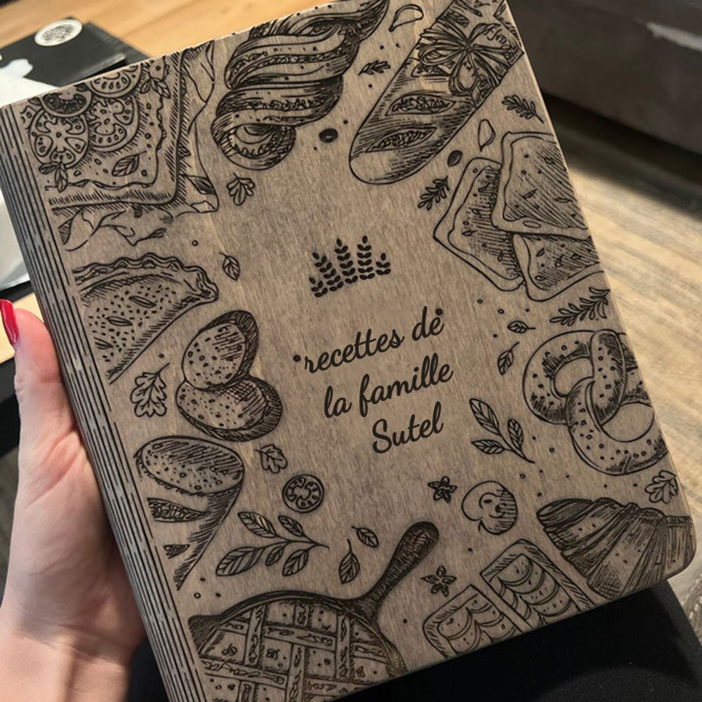 Livre de recettes familial personnalisé en bois pour maman, grand-mère, idées cadeaux pour le jour de Noël