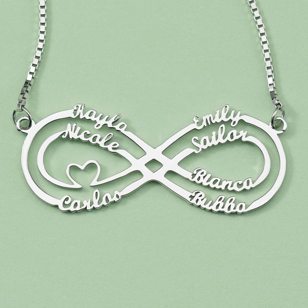 Collier Prénom Infini Personnalisé avec 1 à 8 Prénoms