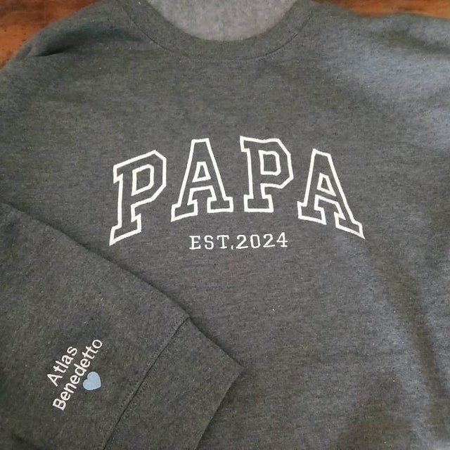Sweat à capuche personnalisé brodé Papa avec les noms des enfants pour cadeau de fête des pères