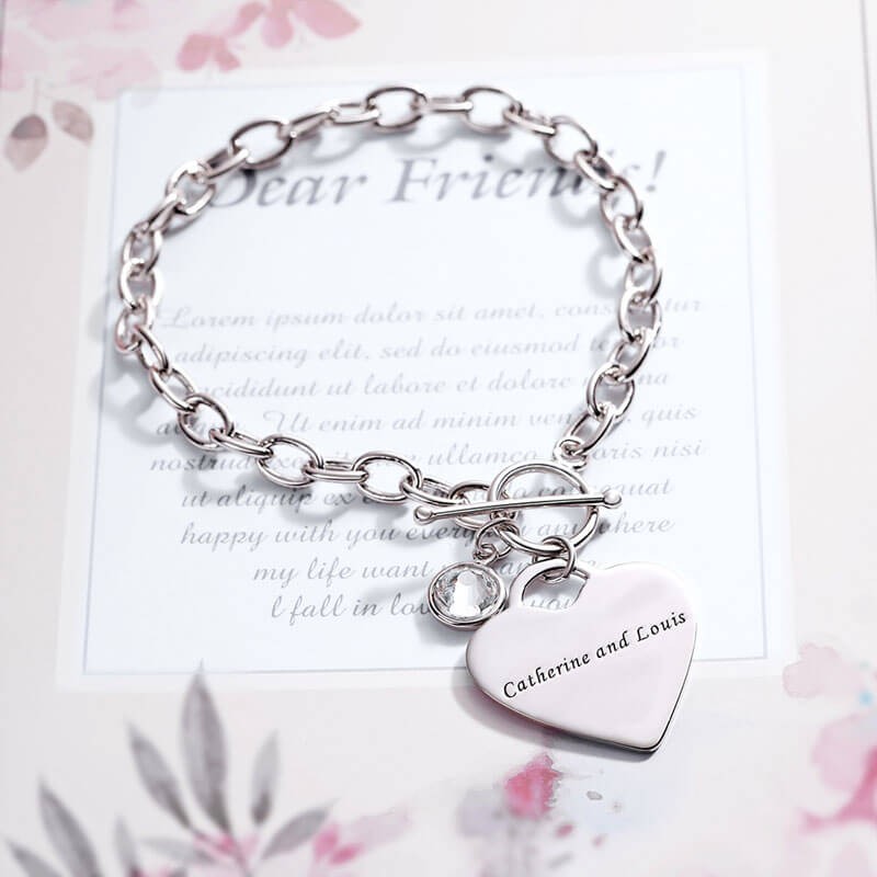 Personalized Charm Birthstone Bracelet