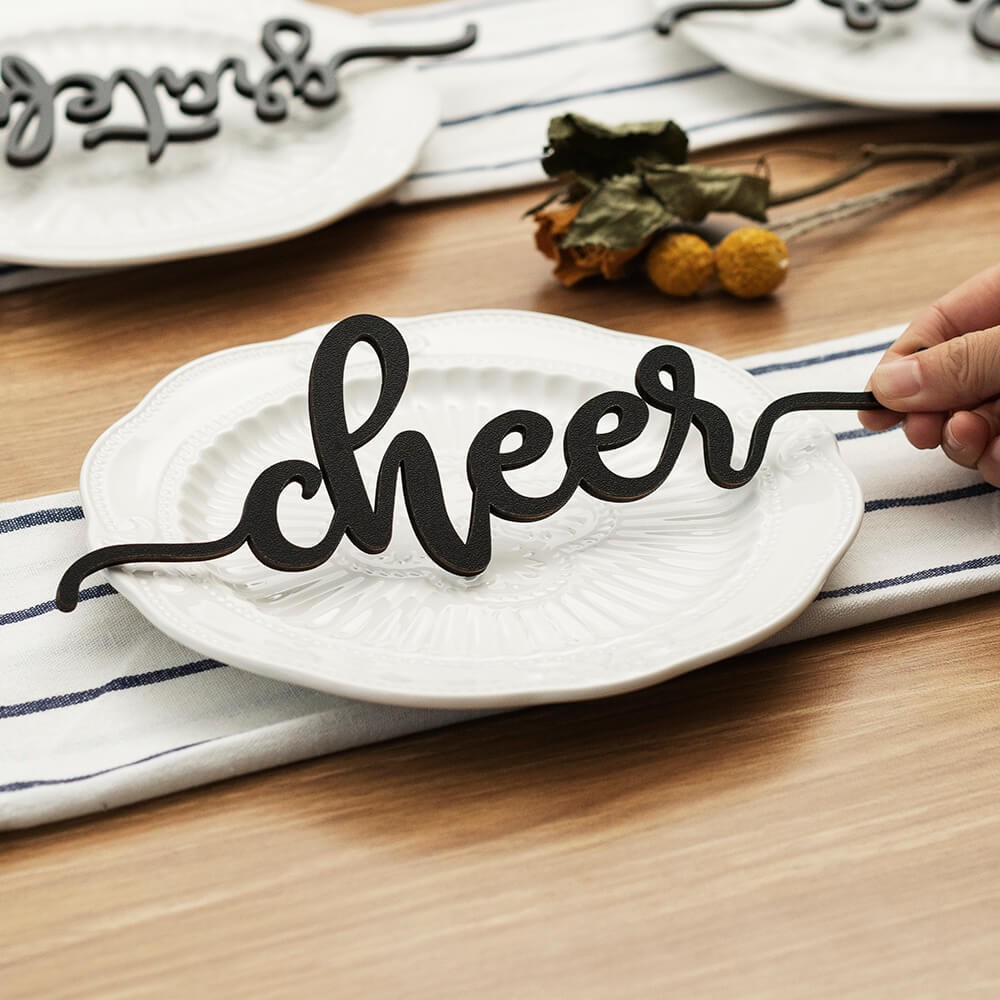 Cartes de place de Thanksgiving pour la décoration de la table à manger signe de mots d'encouragement