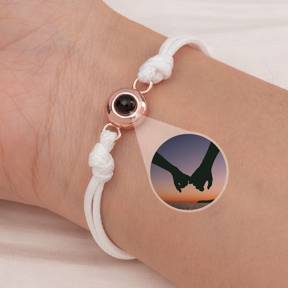 Bracelet de projection de photo personnalisé pour le cadeau de Saint Valentin de couple