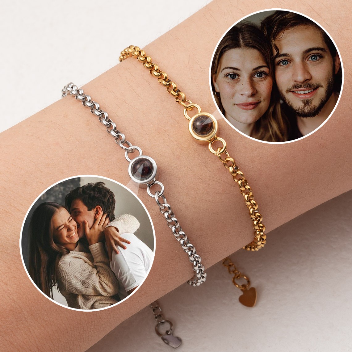 Bracelet de projection de photos personnalisé pour femme, âme sœur, idées cadeaux pour la Saint-Valentin