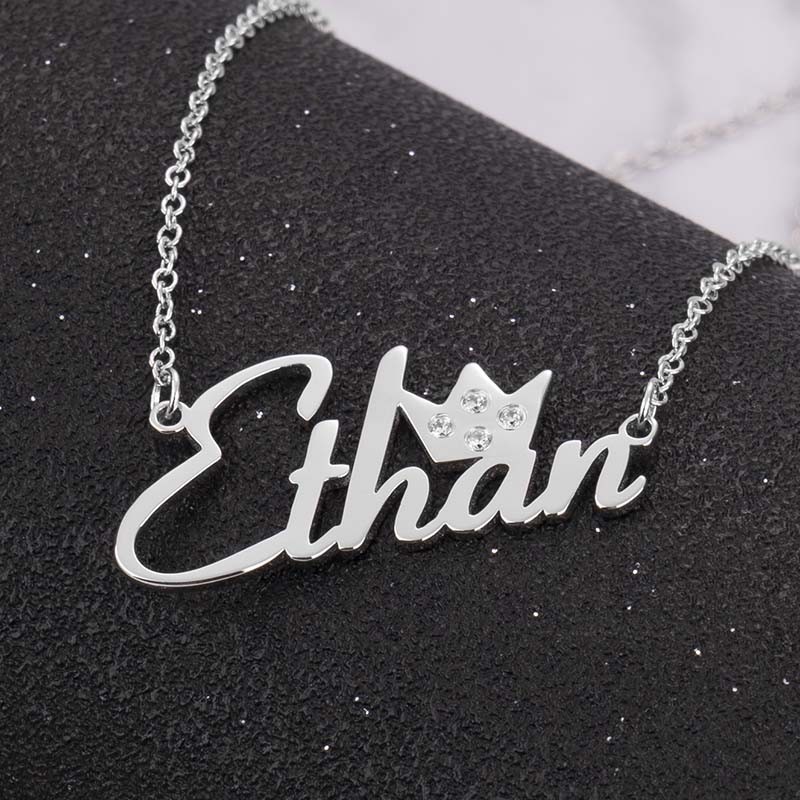 Personalized Crown Name Necklace