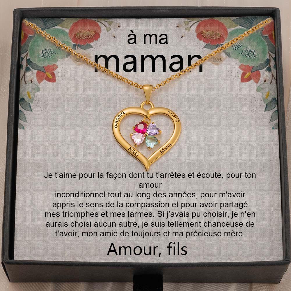 À ma mère collier cadeau de fille fils idées cadeaux pour l'anniversaire de la fête des mères