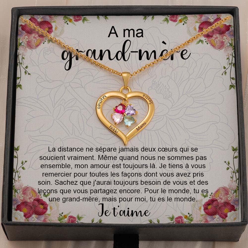 À ma grand-mère collier cadeau de petits-enfants Idées cadeaux pour la fête des mères de grand-mère