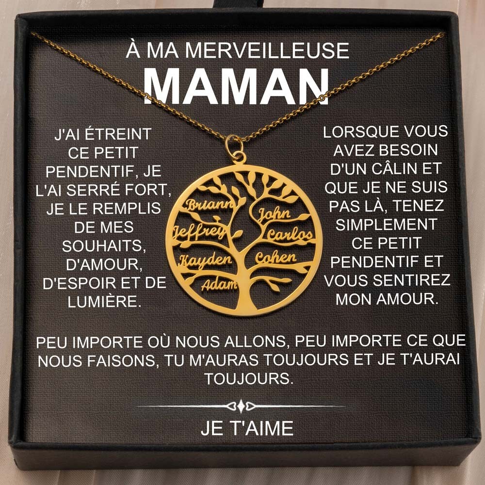 À ma mère collier arbre généalogique de fille fils idées cadeaux pour la fête des mères