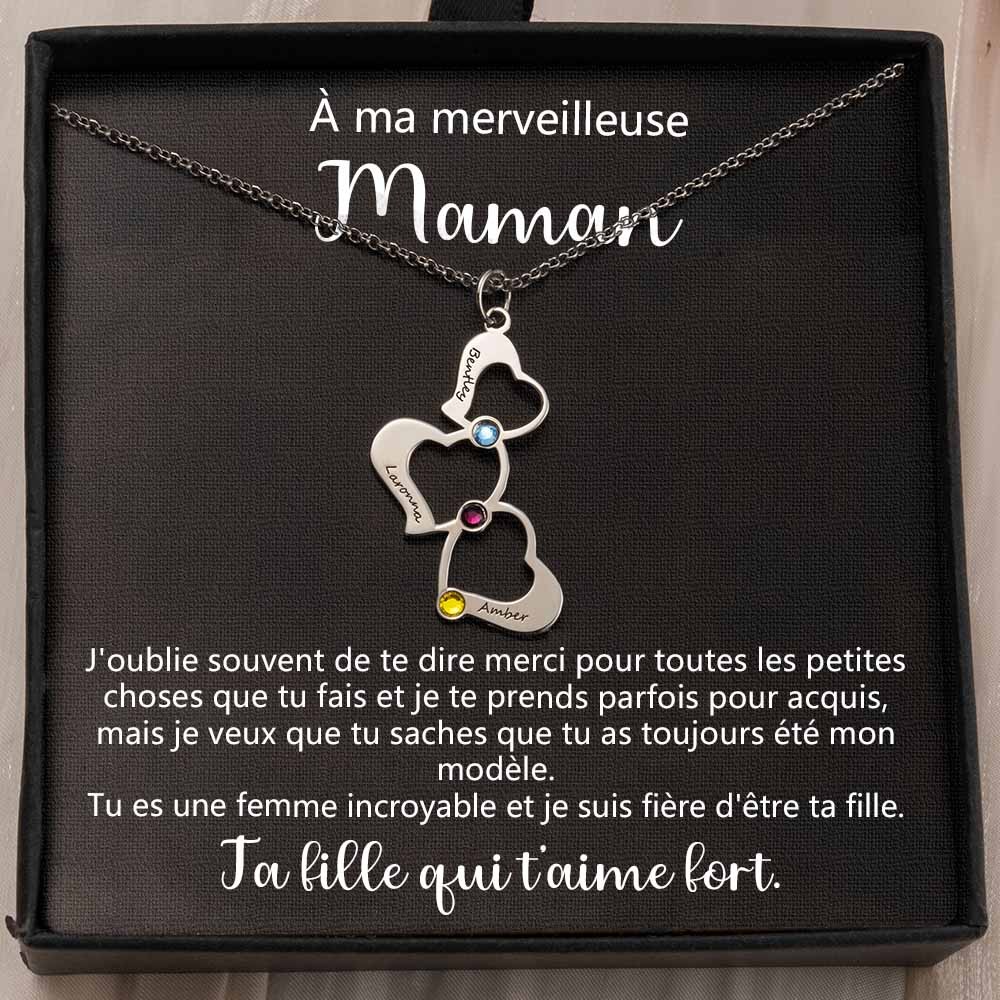 À ma merveilleuse maman collier coeur de fille fils idées cadeaux pour la fête des mères