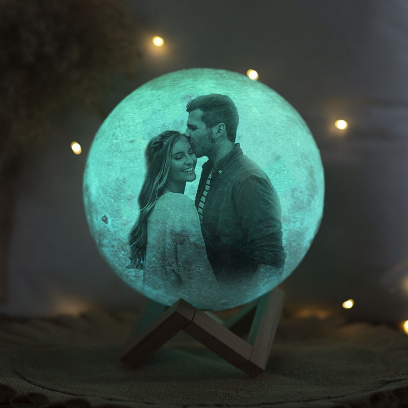 Lampe de lune personnalisée Multi Color 3D Photo Moon Light Touch Home Decor pour la Saint-Valentin en couple