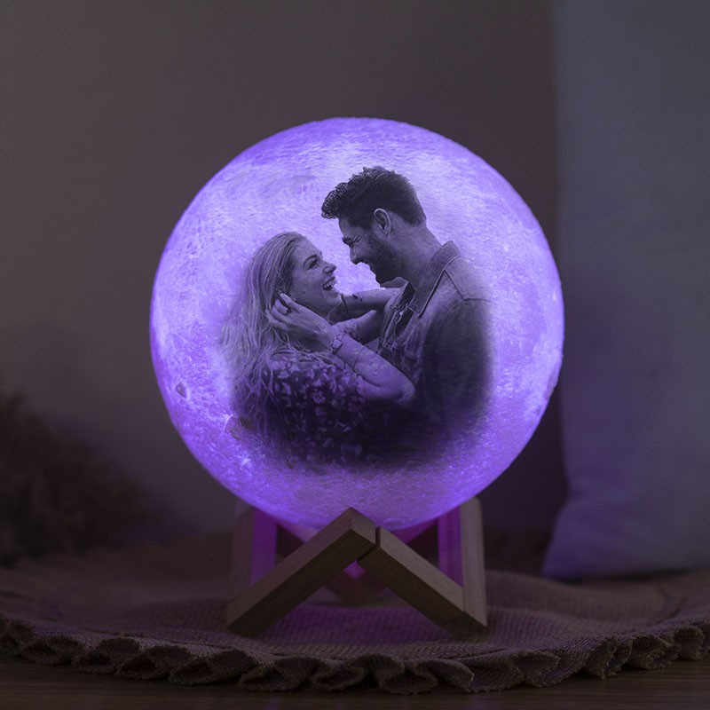 Lampe de lune personnalisée Multi Color 3D Photo Moon Light Touch Home Decor pour la Saint-Valentin en couple