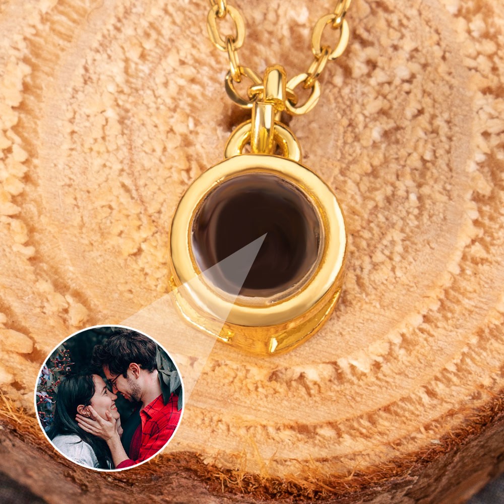 Collier à breloques personnalisé avec projection de photos, cadeau de saint-valentin pour Couple