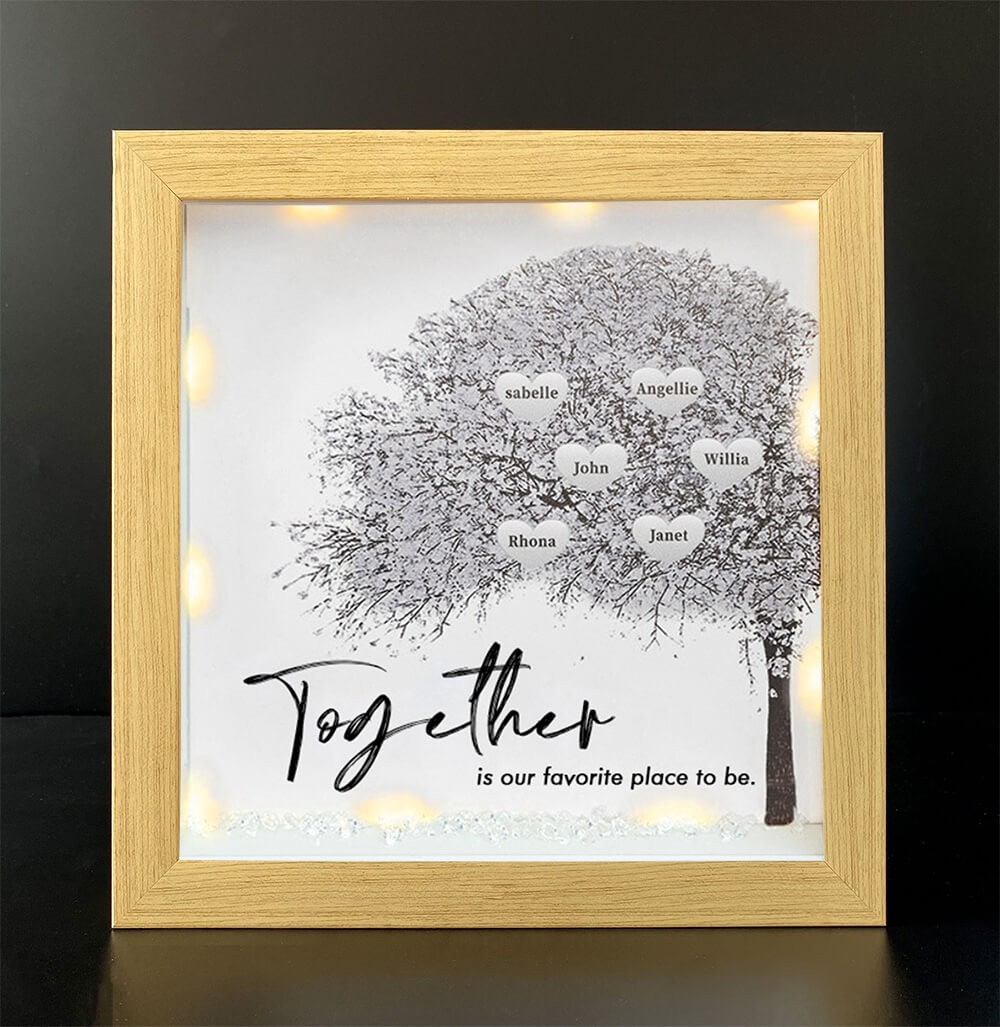 Ensemble est notre lieu préféré pour être personnalisé Cadre de nom d'arbre généalogique Décoration d'intérieur