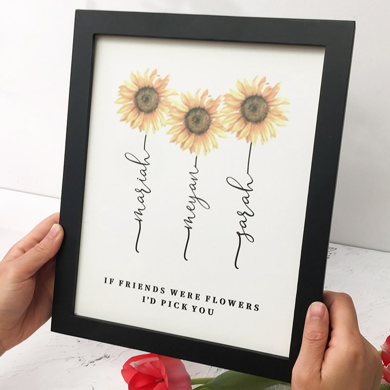 Si un ami était des fleurs cadre nom signe personnalisé soeur ami famille cadeau