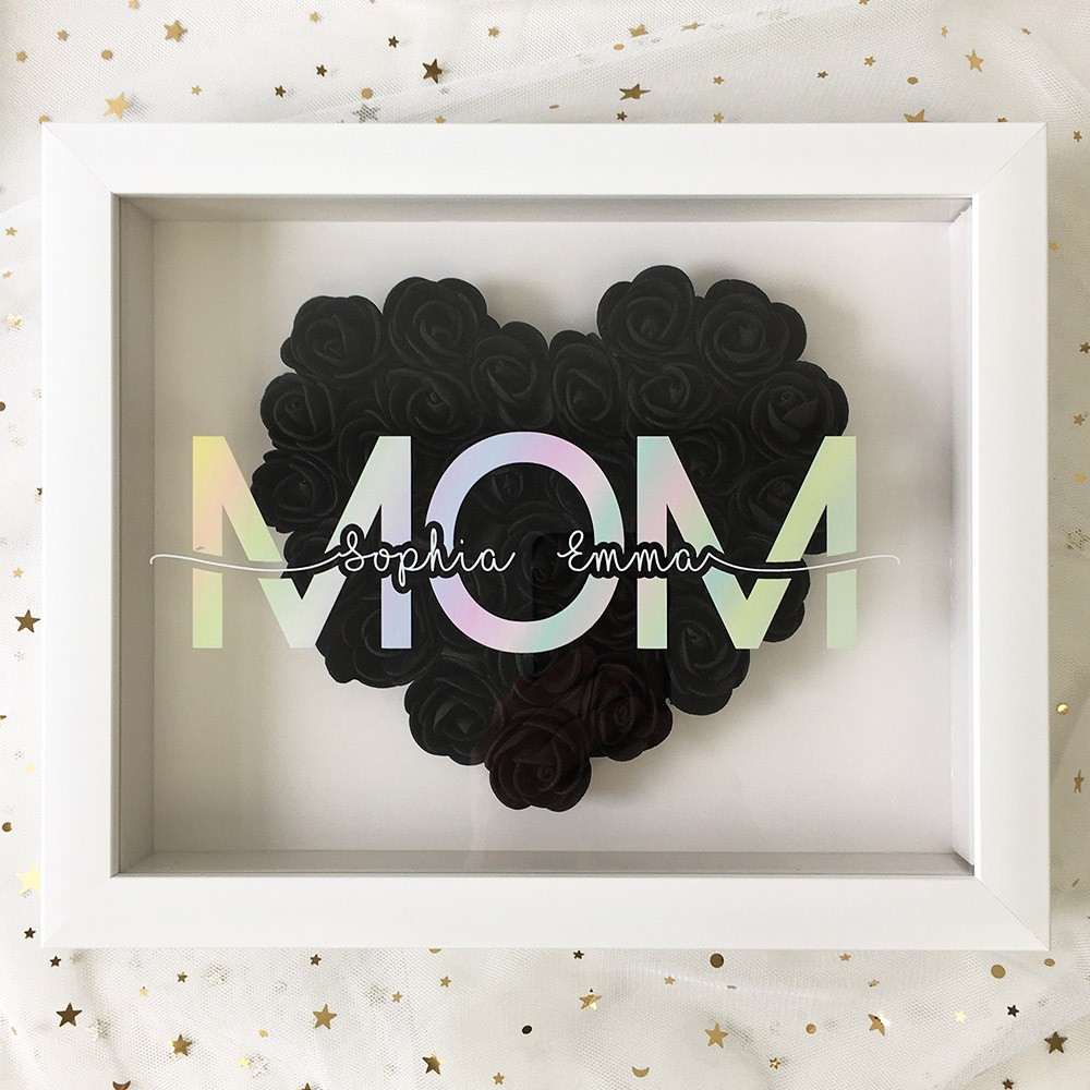 Boîte à ombres à fleur de maman personnalisée avec nom pour la fête des mères